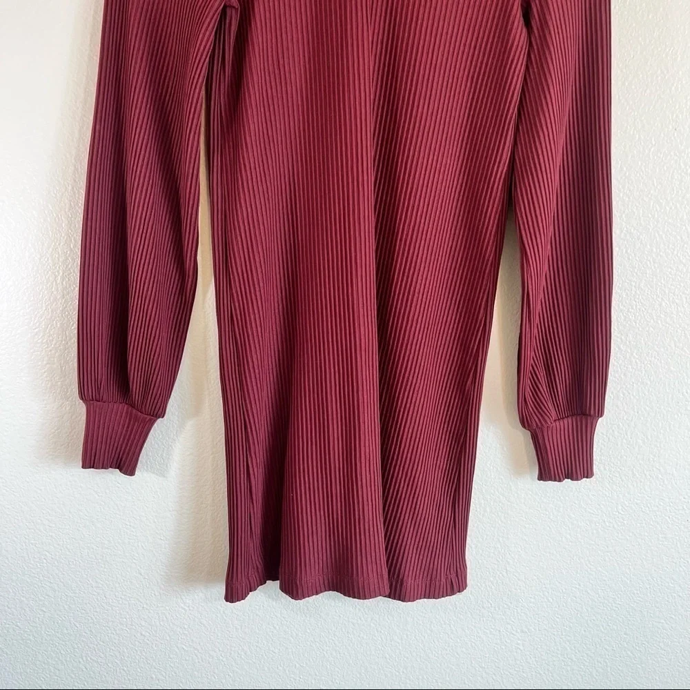 Aritzia Wilfred Ribbed Burgundy Dress - Picture 6 of 6